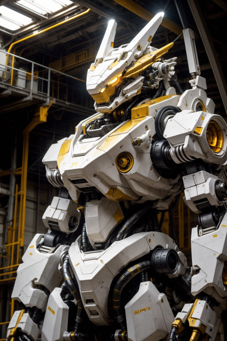 26072199-1650465312-cgmech, dragon robot, white and yellow, ((masterpiece, best quality)),     Detailed background, spaceship interior, film grain.png
